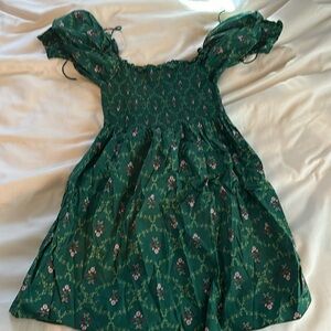 HILL HOUSE HOME NAP DRESS. GREEN. SIZE XS.